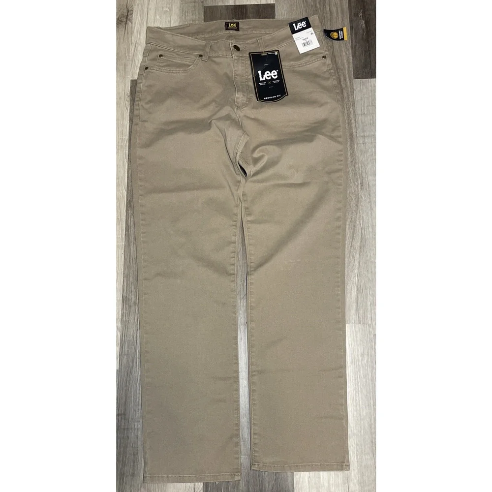 Lee Men's Cougar Regular Fit Straight Leg 5-Pocket Twill Pants Size 36x30 NEW